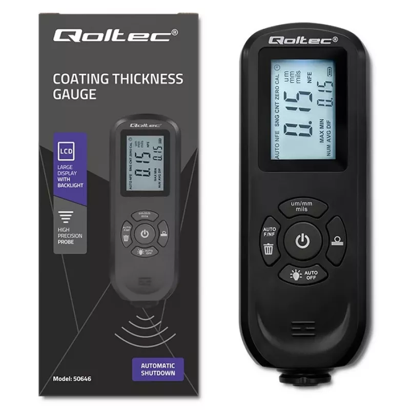 Misuratore di spessore di rivestimento QOLTEC 50646 LCD 0–2000 µm
