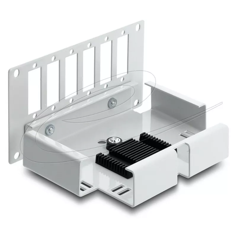 Patch panel DELOCK 6 porte in fibra ottica per SC duplex o LC quad, grigio in metallo, montaggio su guida DIN