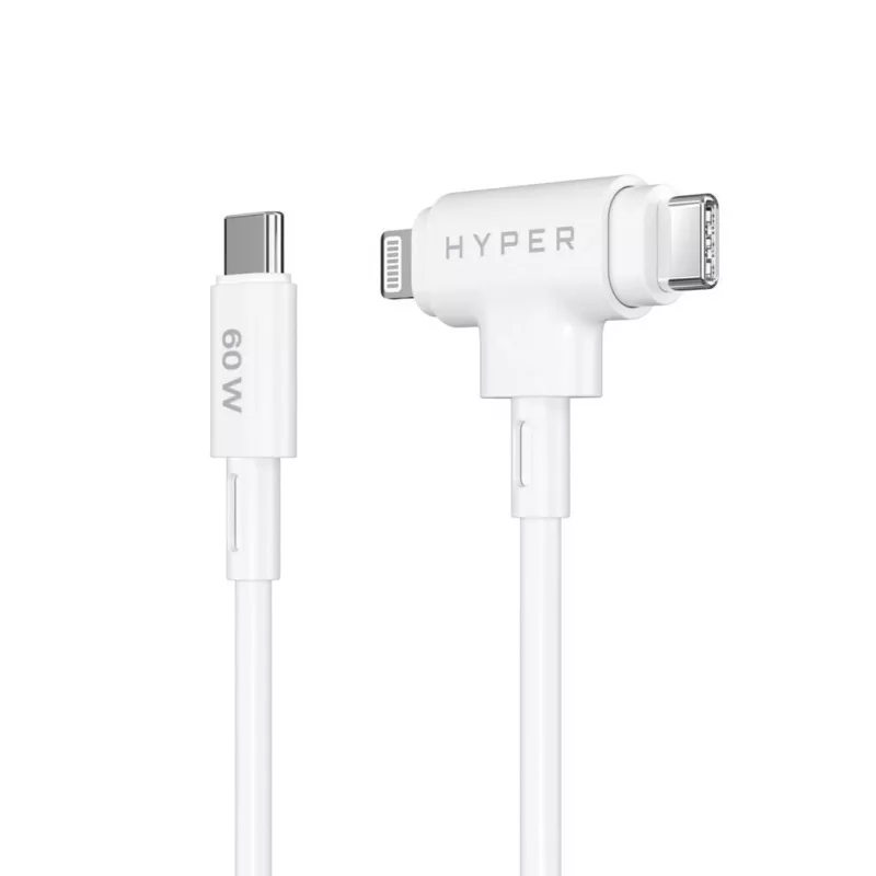 HYPER HyperJuice cavo USB USB 2.0 1,5 m USB-C USB-C/Lightning bianco