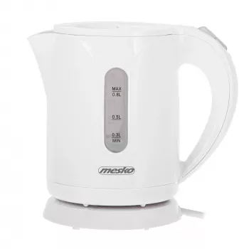 Bollitore Mesko | MS 1376 | Elettrico | 850 W | 0,8 L | Plastica | Base rotante 360° | Bianco