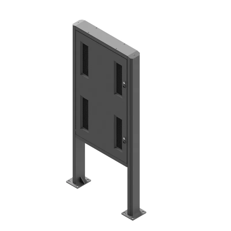 Custodia in acciaio Edbak POK101 per display Digital Signage, nero, verticale 862x200x1981 mm