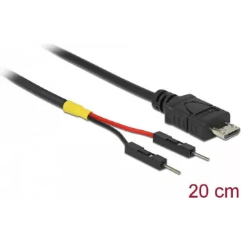 Delock Cavo di alimentazione USB Micro-B a 2 x pin header singolo, 20 cm