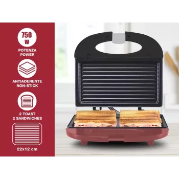 Tostapane Beper P101TOS010, tostapane elettrico 2 fette con controllo di doratura regolabile