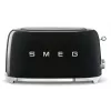 Smeg - Tostapane TSF02 4 fette - nero/laccato/LxAxP 41x20,8x21,5 cm/6 livelli di tostatura/1500W