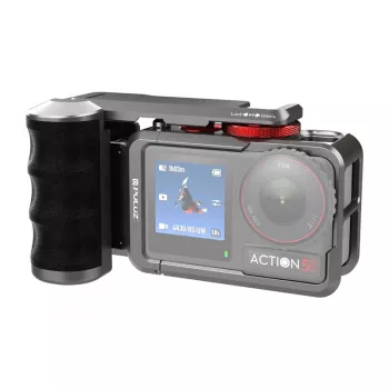 Custodia di protezione in metallo con impugnatura Puluz per DJI Osmo Action 5 Pro / Action 4 / Action 3