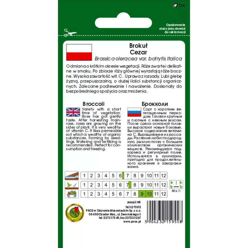 PNOS broccolo Caesar semi di ortaggi, 2 g