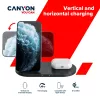 Caricatore docking station wireless 2in1 QI 10W/USB-C/LED nero