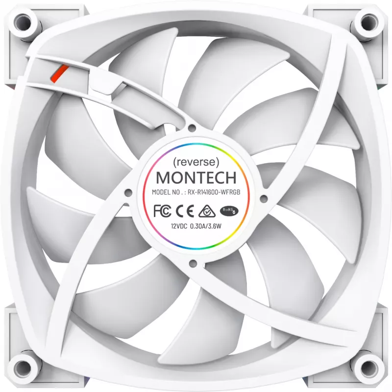 Ventola per case Montech RX140 PWM 140 mm ARGB - bianca