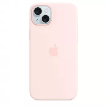 Custodia in silicone compatibile MagSafe per iPhone 15 Plus – Rosa chiaro