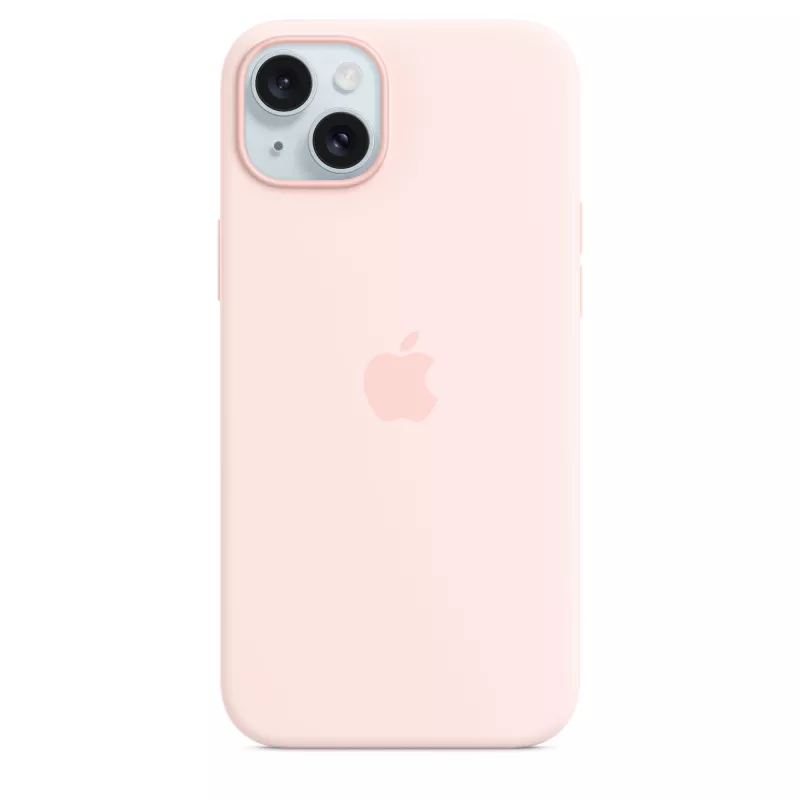 Custodia in silicone compatibile MagSafe per iPhone 15 Plus – Rosa chiaro