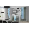Sideboard cama meble SOHO S7, 120 cm, bianco/grigio lucido, 3 ante, 4 ripiani