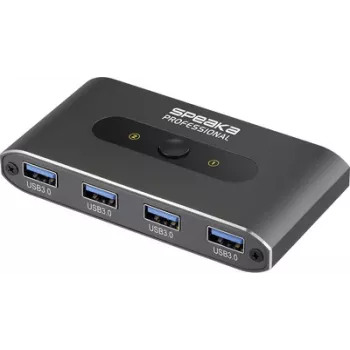 SpeaKa Professional switch USB 3.2 Gen 1 a 2 porte (USB 3.0) grigio (SP-13712096)