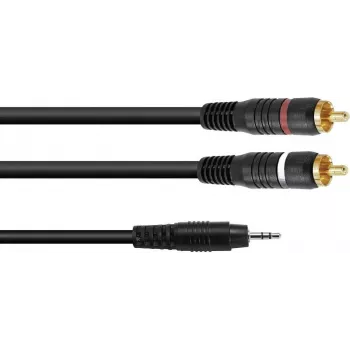 Cavo adattatore audio Omnitronic jack 3,5 mm a 2×RCA, 6 m, modello 30225148