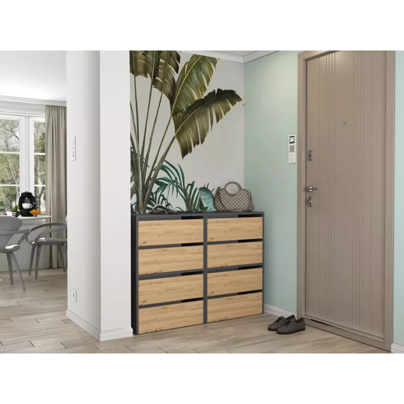 Scarpiera chiusa Top E-Shop MODO ANT/ART — antracite e rovere, truciolare