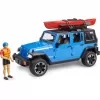 Veicolo giocattolo modello BRUDER Jeep Wrangler Rubicon Unlimited con kayak e figura BR-02529