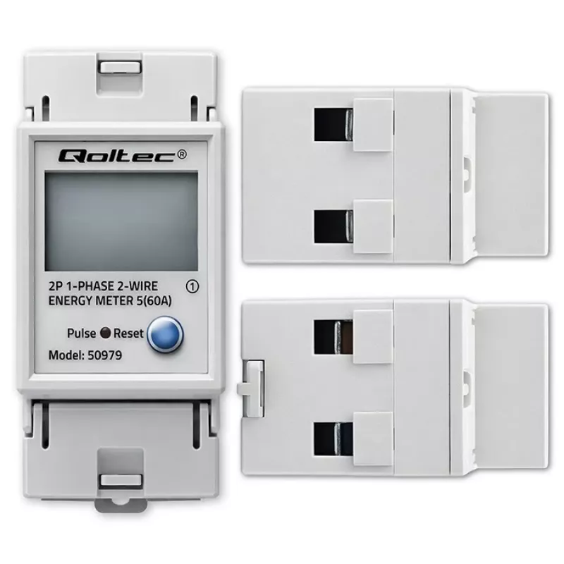 Contatore di energia QOLTEC monofase per guida DIN 230V (MPN 50979)