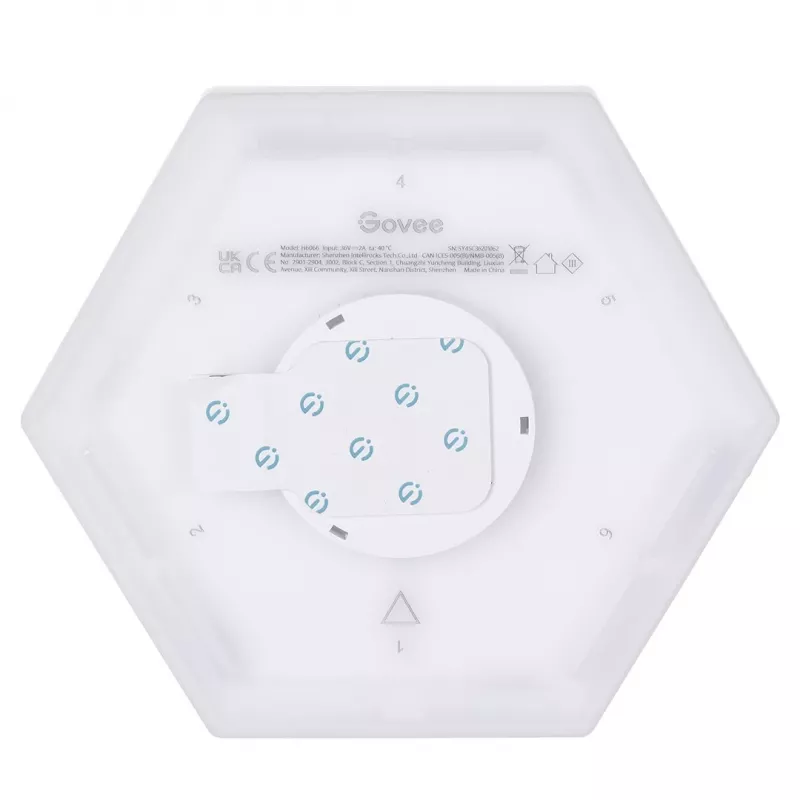 Pannello smart LED Govee B6066 Hexa Pro RGBIC Bluetooth Wi‑Fi 10 pezzi