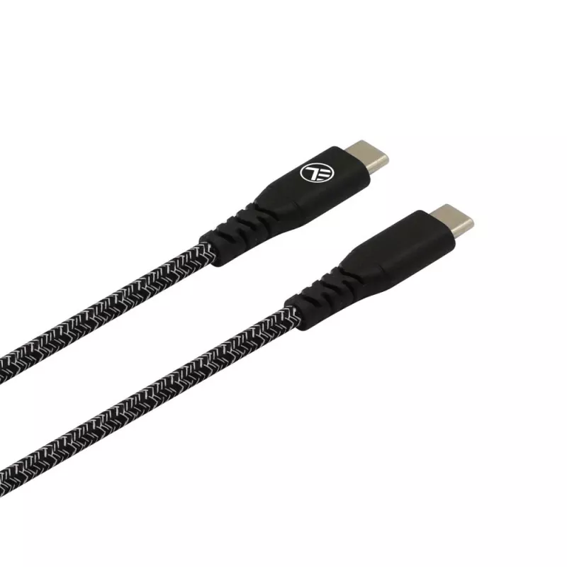 Cavo dati USB Type-C a Type-C Tellur TLL155471, 1 m, 3 A, 60 W PD, treccia in nylon, nero