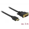 Adattatore cavo video DeLOCK 85655 3 m HDMI Type-A DVI nero