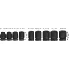 Set di bussole per avvitatore a impulsi Bosch 3/8 inch, 9 pezzi, nero, standard