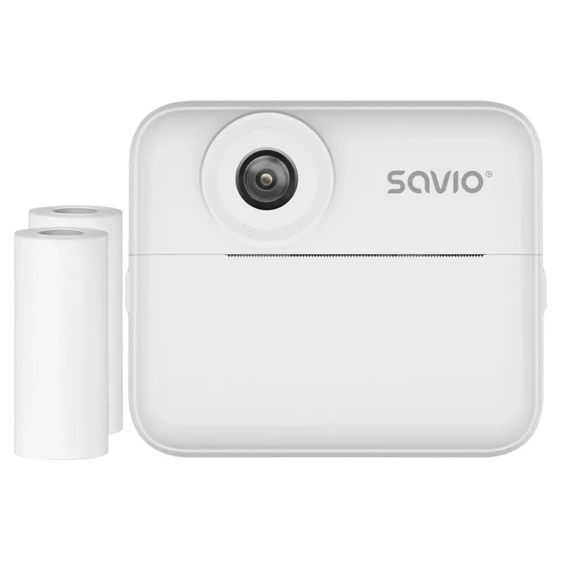 Fotocamera istantanea SAVIO AN-01 per bambini, bianca, LCD 6,1 cm (2,4″), MicroSDHC fino a 32 GB, USB-C, batteria 1200 mAh, senza flash integrato