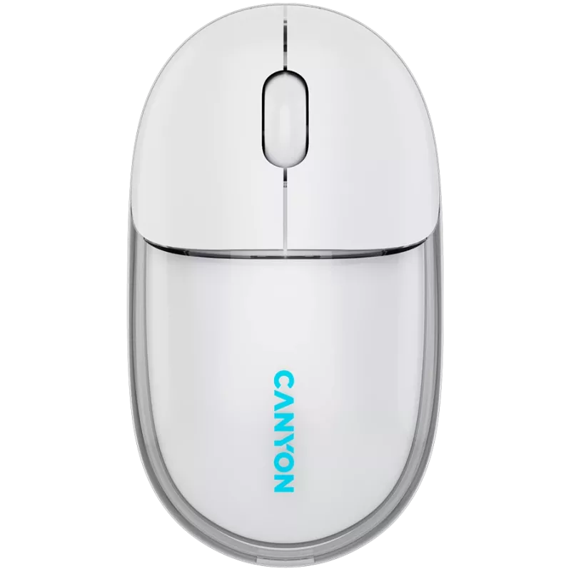 Mouse CANYON OnClick 24 BT/ wireless trasparente/bianco