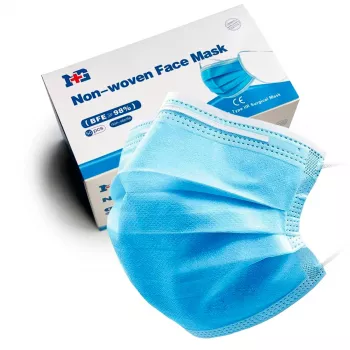 Maschera viso in tessuto non tessuto 50 pezzi Uniroar — mascherine protettive monouso, struttura a 3 strati