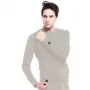 Blusa Glovii GJ1GXL grigio manica lunga elastan poliestere