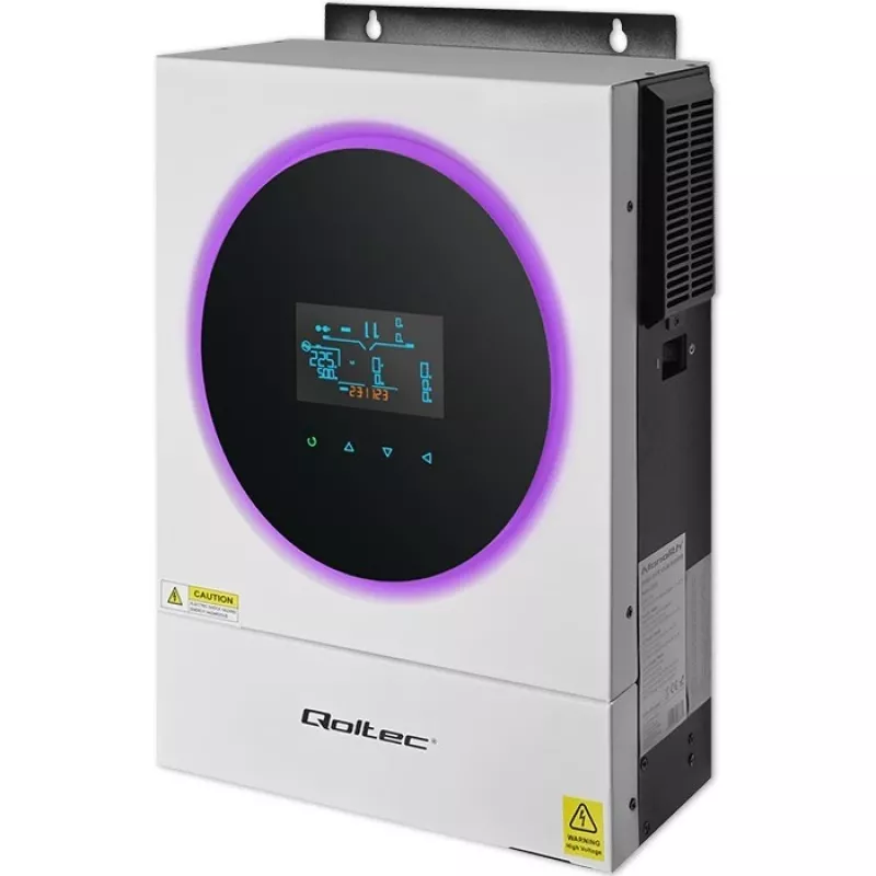 Qoltec, convertitore di tensione, inverter solare ibrido off-grid 4kVA 4kW 120A MPPT LCD Wi-Fi BMS sinusoidale