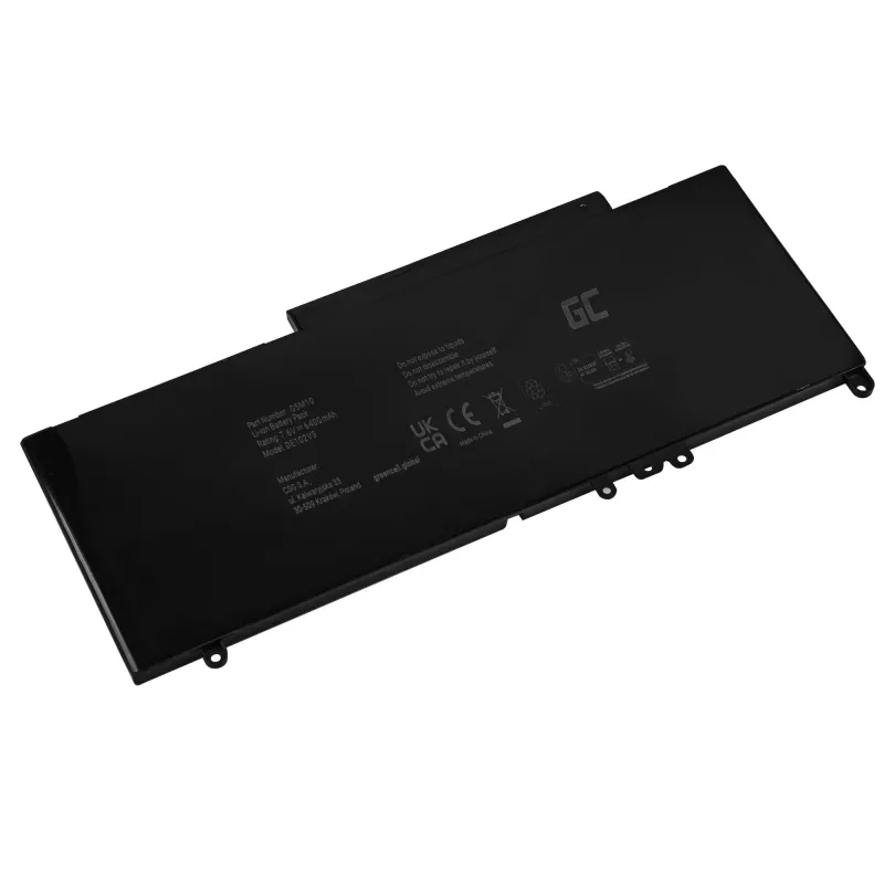 Batteria ricaricabile DE102V3 verde per DELL Latitude E5250 E5450 E5550, 7,6 V 6200 mAh LiPo, nero