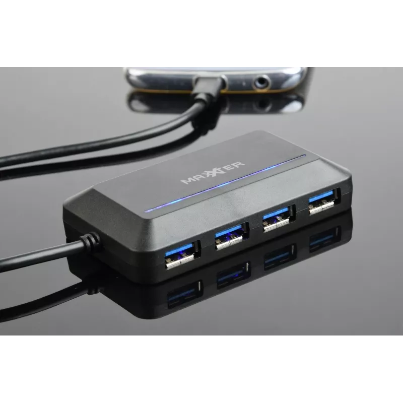 Hub USB GEMBIRD ACT-HUB3C-4P — host USB 3.2 Gen 1 Type-A a 4 × USB 3.2 Gen 1 Type-C, 5000 Mbit/s, nero