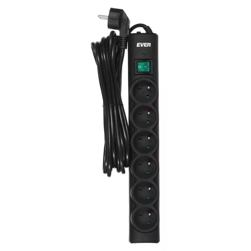 Ever Optima 5m nero 6 prese AC 250 V