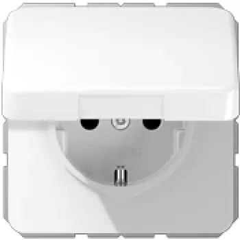 JUNG CD 1520 BFKL WW Presa SCHUKO con coperchio a cerniera, 16 A 250 V, Bianco alpino