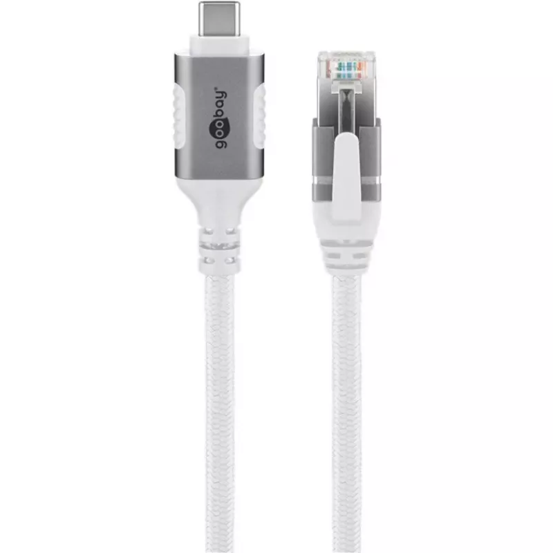Goobay 74176 – Cavo adattatore di rete USB 3.1 Type-C Gigabit Ethernet 2 m – scheda di rete – 1.000 Mbit/s (74176)
