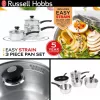 Russell Hobbs RH00542EU7 Easy Strain set di 3 pentole