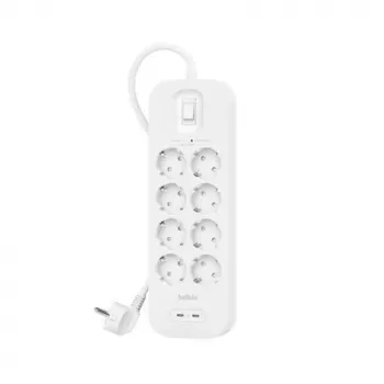 Ciabatta Belkin SRB004VF2M-V2 — 8 prese, 2 porte USB-C, protezione da sovratensione