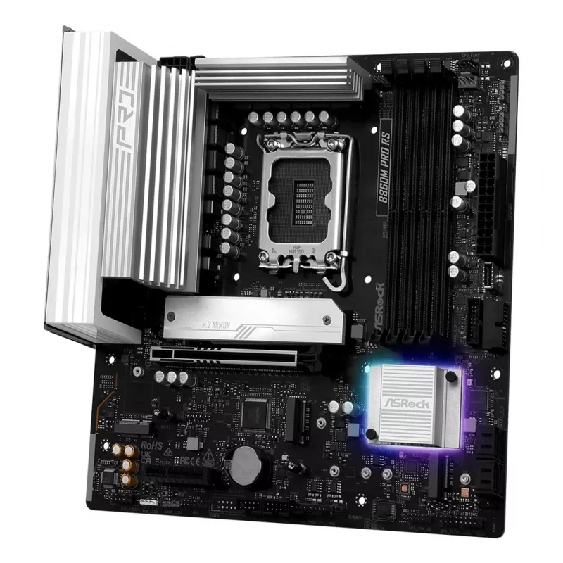 Scheda madre ASROCK B860M Pro RS — Intel B860, LGA 1851, micro ATX, DDR5, 4× DIMM, 2.5Gb LAN, 1×PCIe5 x16