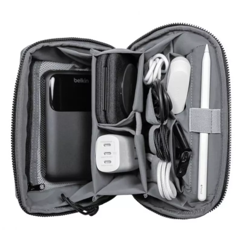 Organizer da viaggio Belkin MMA013HQBK design compatto materiale robusto, borsa per cavi e accessori