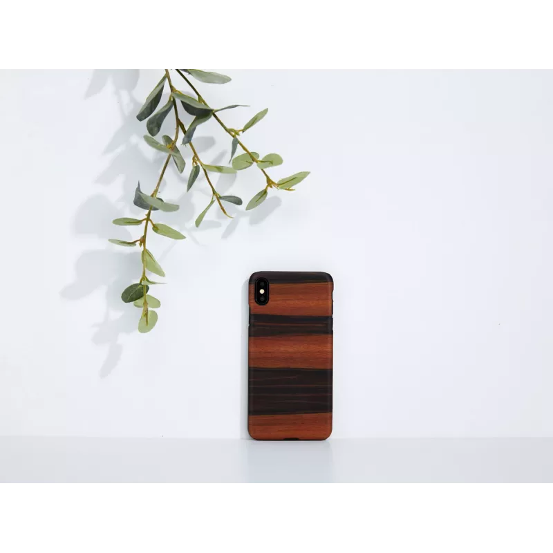 Custodia per smartphone man and wood per iPhone XS Max – nero ebano, cover posteriore rigida protettiva
