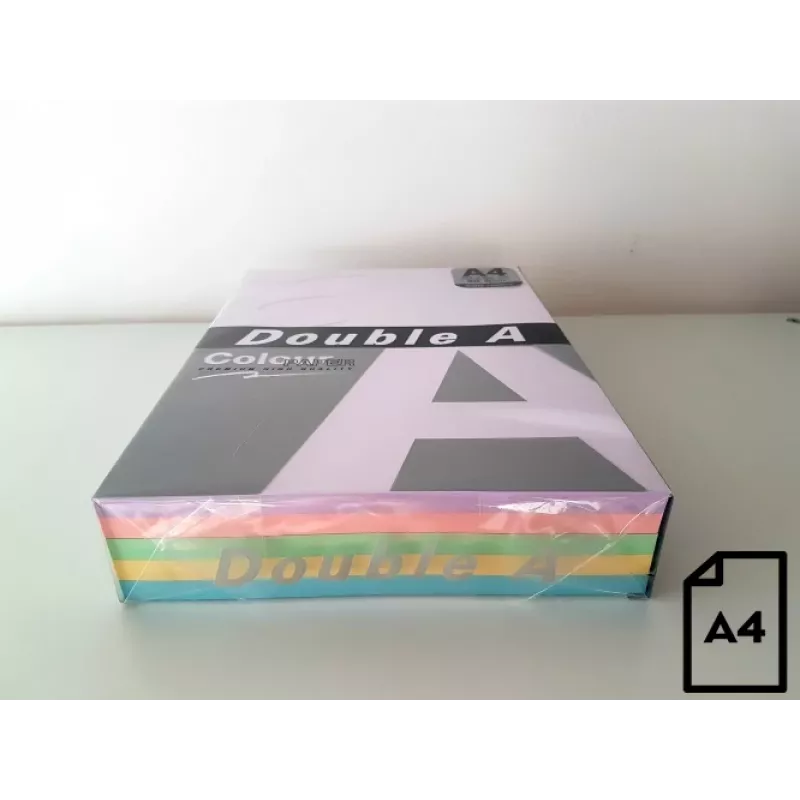 Carta colorata Double A, 80 g/m², A4, 100 fogli, Rainbow 3, 5 colori