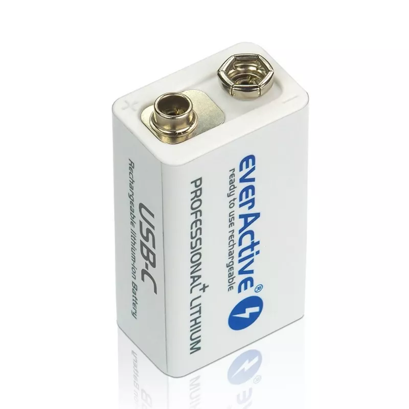 Batteria ricaricabile everActive 6F22/9V Li-ion 550 mAh con USB TYPE C
