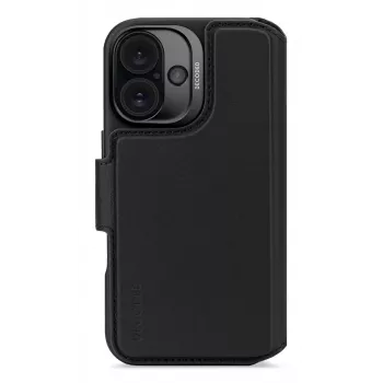 Custodia in pelle per iPhone 16, nero
