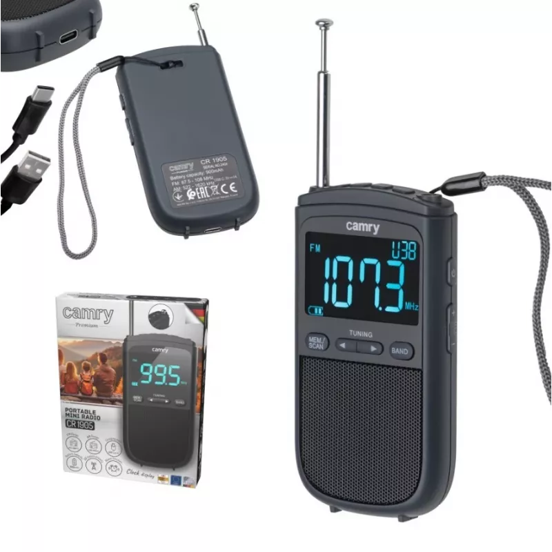 Camry | Mini radio portatile | CR 1905 | Funzione sveglia | Nero