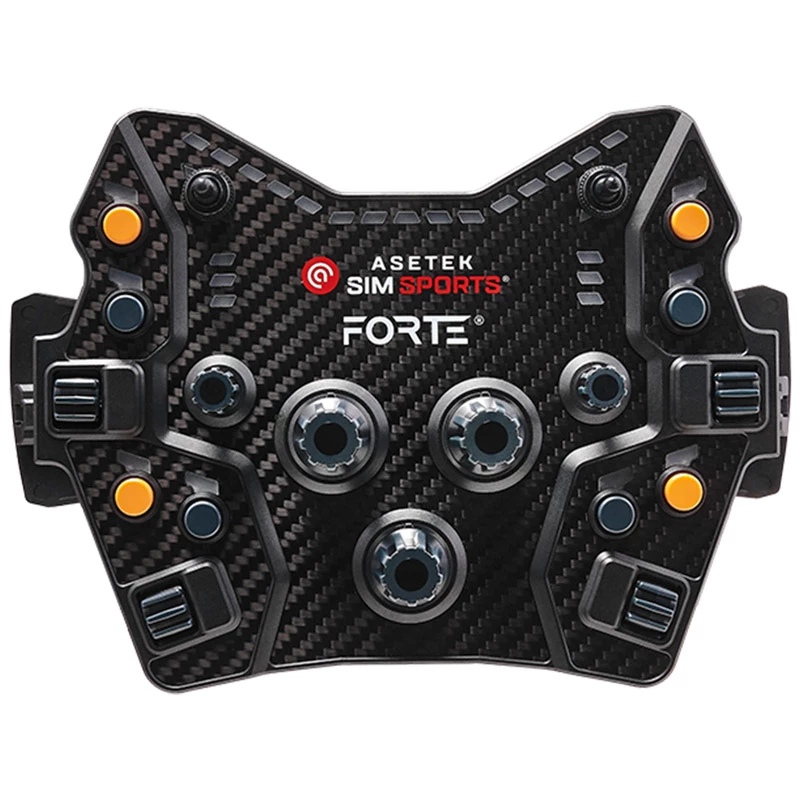 Button Box Asetek SimSports Forte GT — pannello di controllo da corsa compatto con pulsanti e manopole configurabili