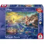 Schmidt Spiele 59479 Thomas Kinkade: Disney La Sirenetta Ariel puzzle, 1000 pezzi, 69,3 x 49,3 cm, cartoni animati