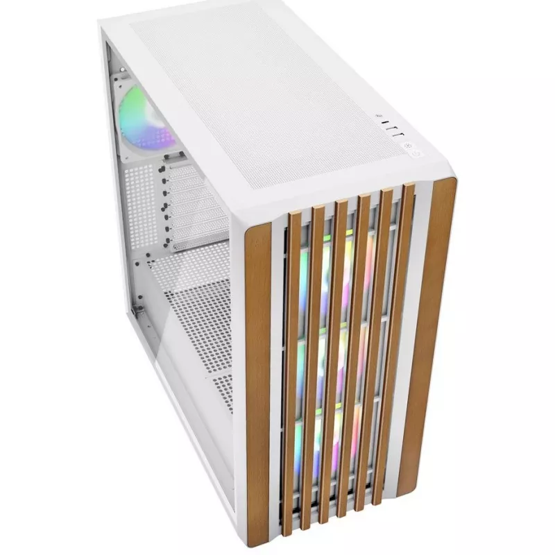 Sharkoon REBEL C70G RGB full tower bianco, legno