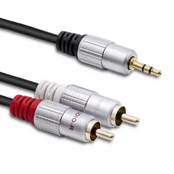 Cavo audio Qoltec 52339 1 m 2x RCA 3,5 mm nero