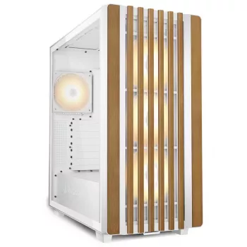 Sharkoon REBEL C70G RGB full tower bianco, legno