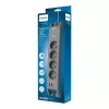 Ciabatta con protezione da sovratensione Philips 4 prese 2 m cavo 3×US