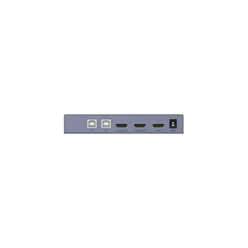 Switch KVM Unitek V307A USB HDMI 2 porte 4K Ultra HD 3840x2160@60 Hz HDCP 2.2, case in metallo, grigio